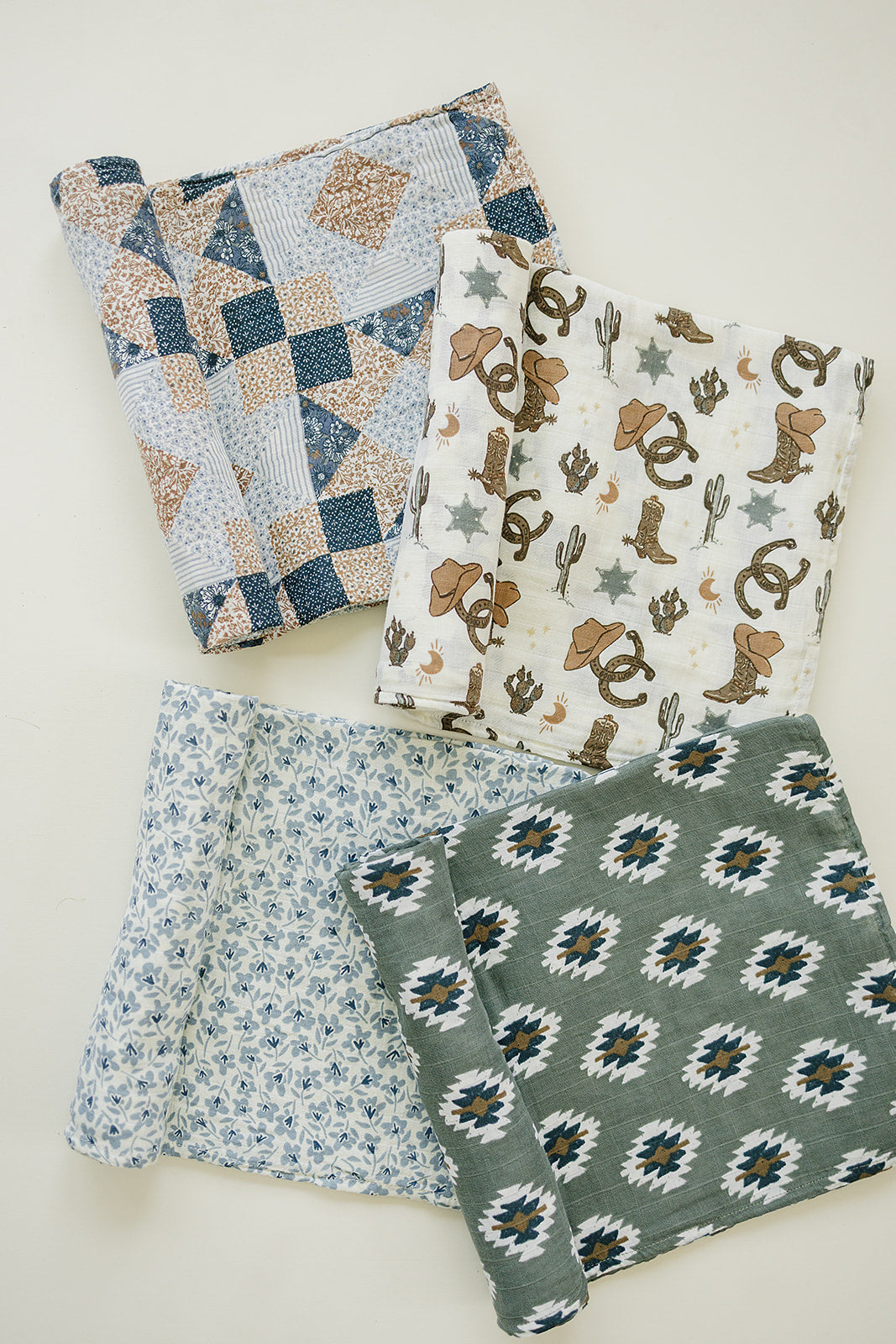 Outlaw Cowboy Muslin Swaddle Blanket - HoneyBug 