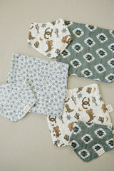Blue Blossom Classic Muslin Bib - HoneyBug 
