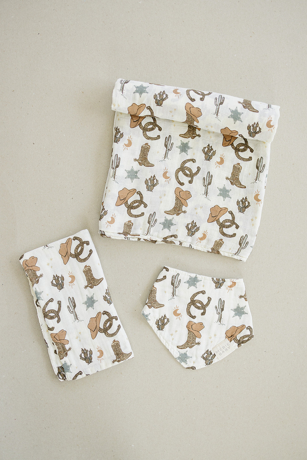 Outlaw Cowboy Classic Muslin Bib - HoneyBug 
