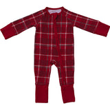 Red Plaid Bamboo Zipper - HoneyBug 