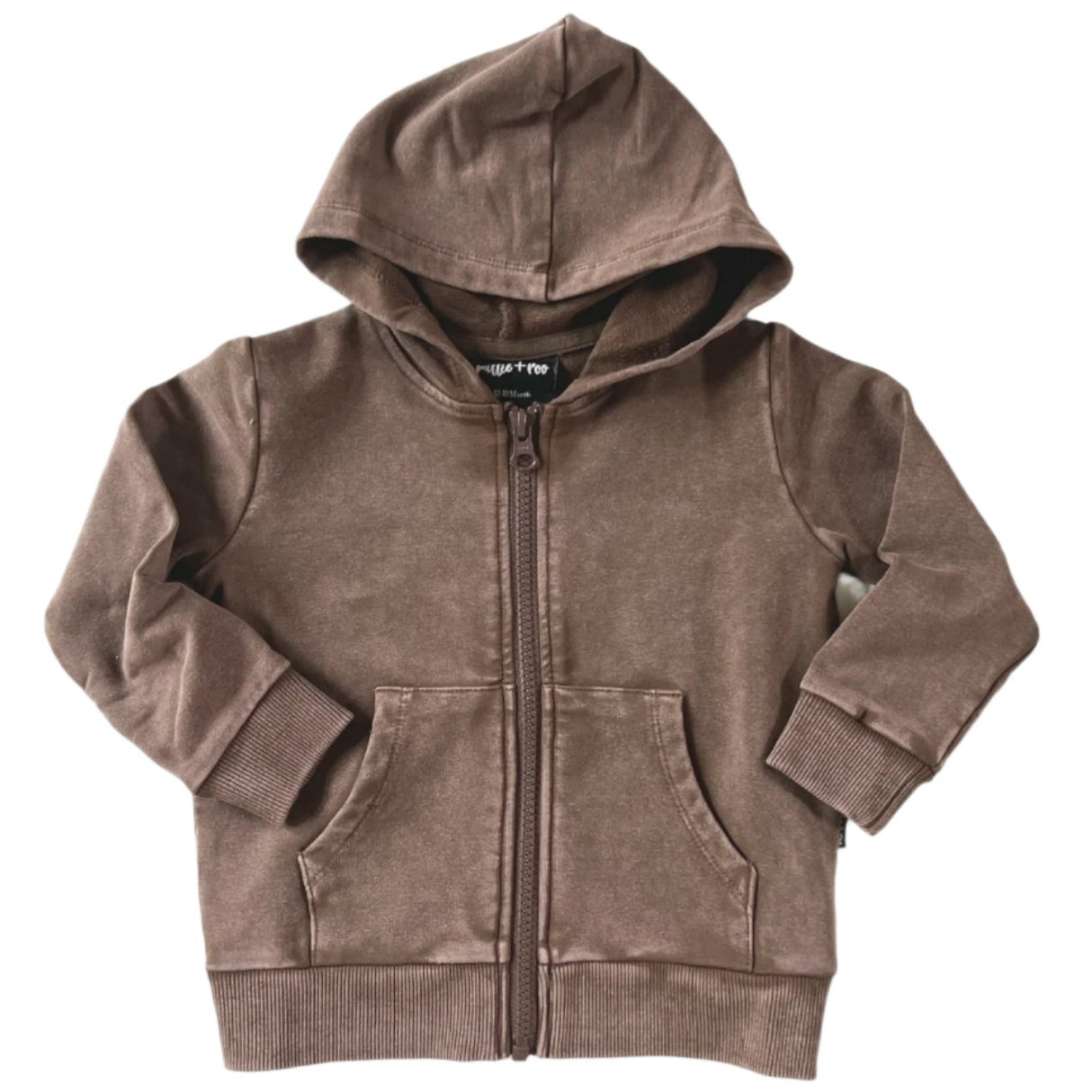 ZIP HOODIE- Bark Snow Wash - HoneyBug 