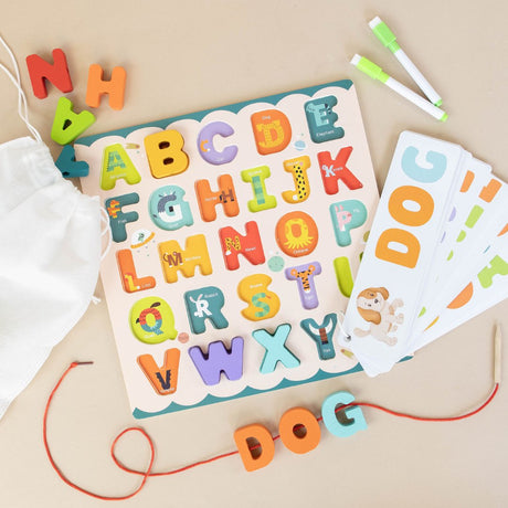 ABC Puzzle Set with Flashcards + Whiteboard