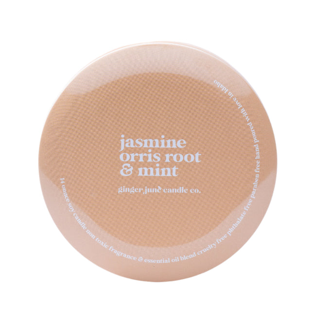 Mustard Tin: Jasmine + Orris Root + Mint 14 oz Candle - HoneyBug 
