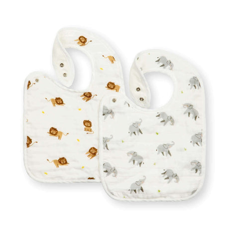 Elephant & Lion Bib Set - HoneyBug 