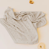 Organic Cotton Pointelle Baby Knit Blanket - Beige