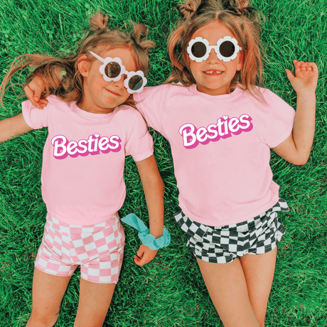 Besties Barbie Kids Tee - Pink - HoneyBug 