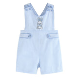 Blue Seersucker Easter Bunny Shortalls