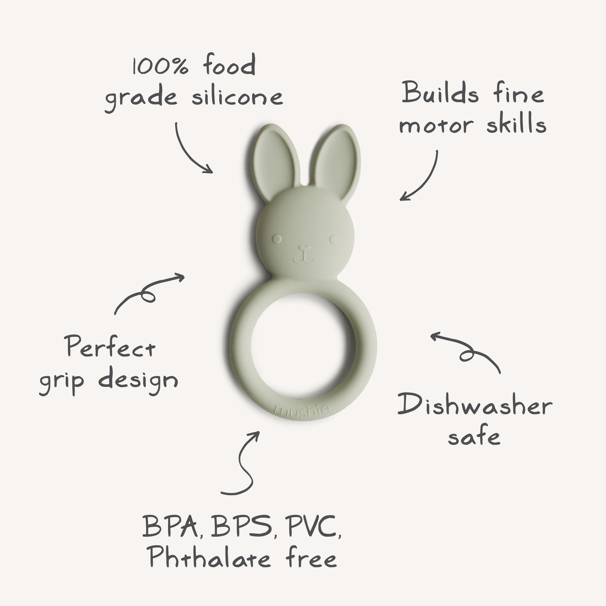 Bunny Teether - Sage - HoneyBug 