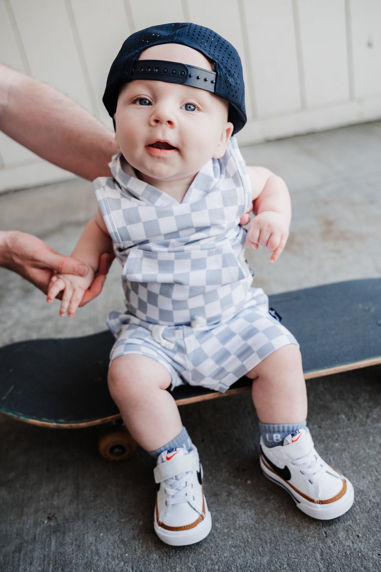 BAMBOO JOGGER SHORTS- Stone Check - HoneyBug 