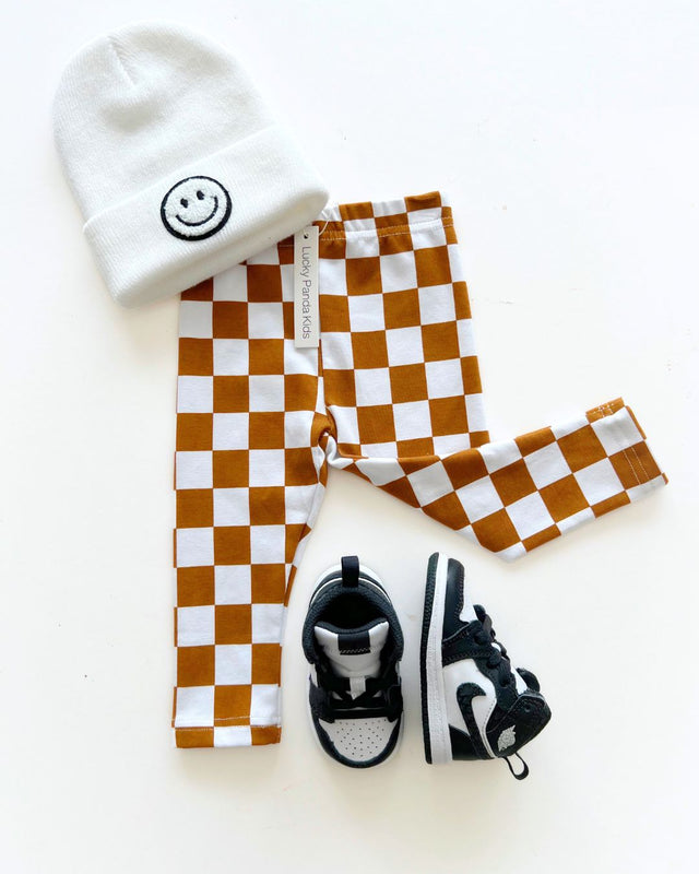 Checkered Leggings | Copper - HoneyBug 