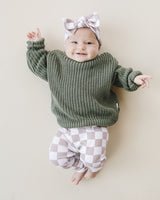 Checkered Leggings | Latte - HoneyBug 