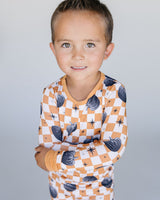 Bamboo Two Piece Set | Checkered Pumpkin - HoneyBug 