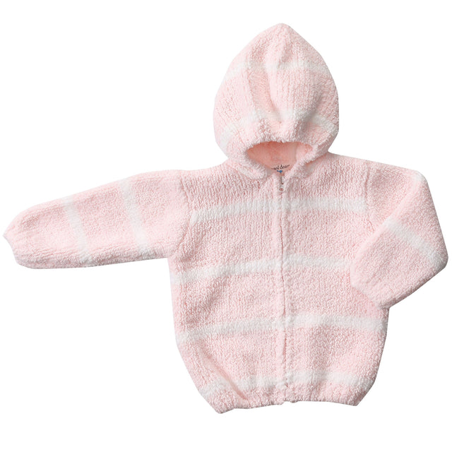 Chenille Hoodie - Pretty Pink / Ivory - HoneyBug 