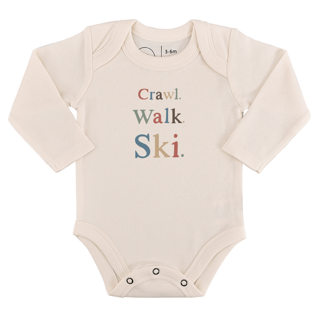 long sleeve graphic bodysuit | crawl walk ski - HoneyBug 