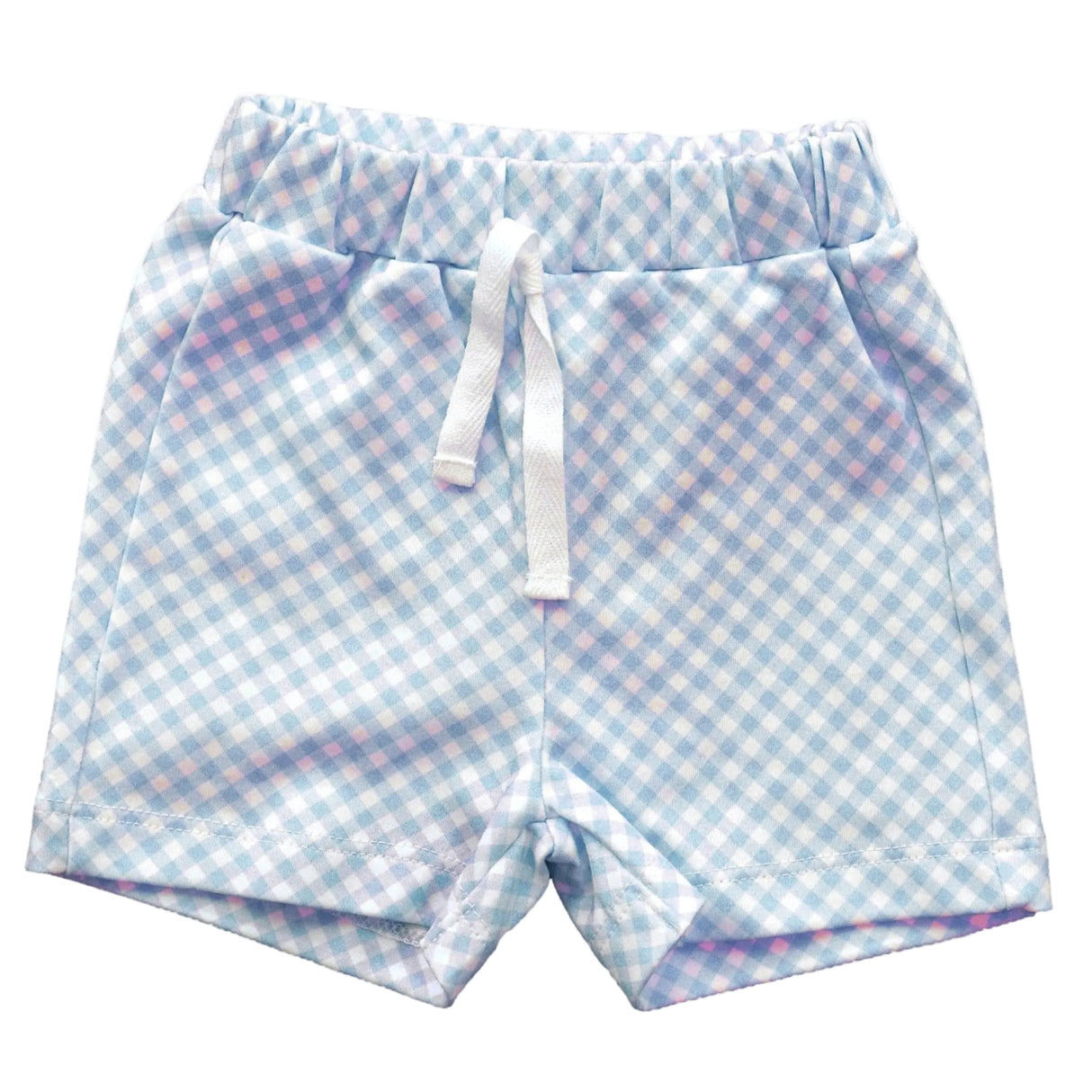 Blue Gingham Shorts - HoneyBug 