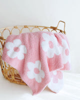 Daisy Fuzzy Blanket | Pink - HoneyBug 