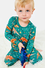 Long Sleeve Pajama Set - Dinosaur Jungle - HoneyBug 