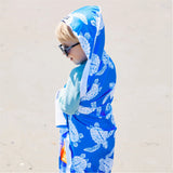 Sea Turtle Beach Towel with Hood - HoneyBug 