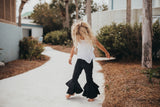 Black Denim Double Ruffle Pant - HoneyBug 