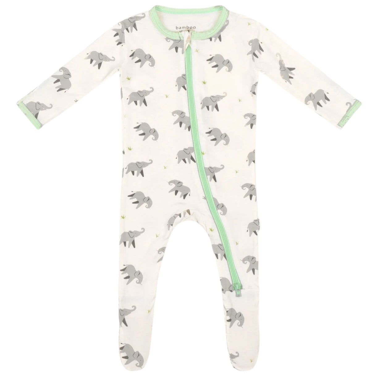 Elephant Zippered Footie - HoneyBug 