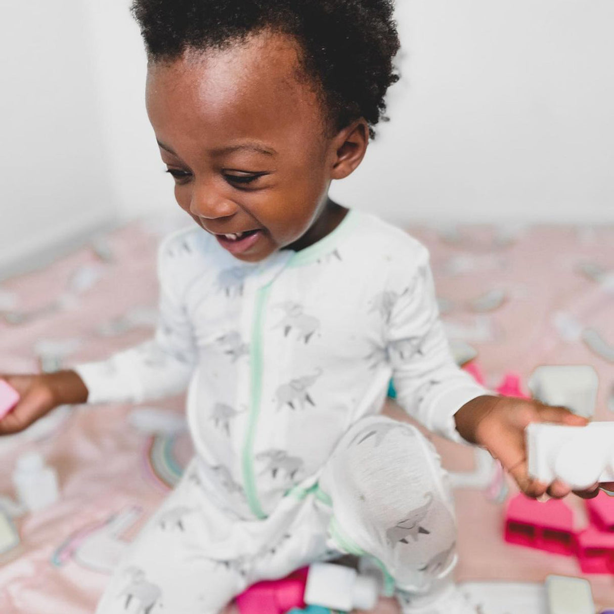 Elephant Zippered Footie - HoneyBug 