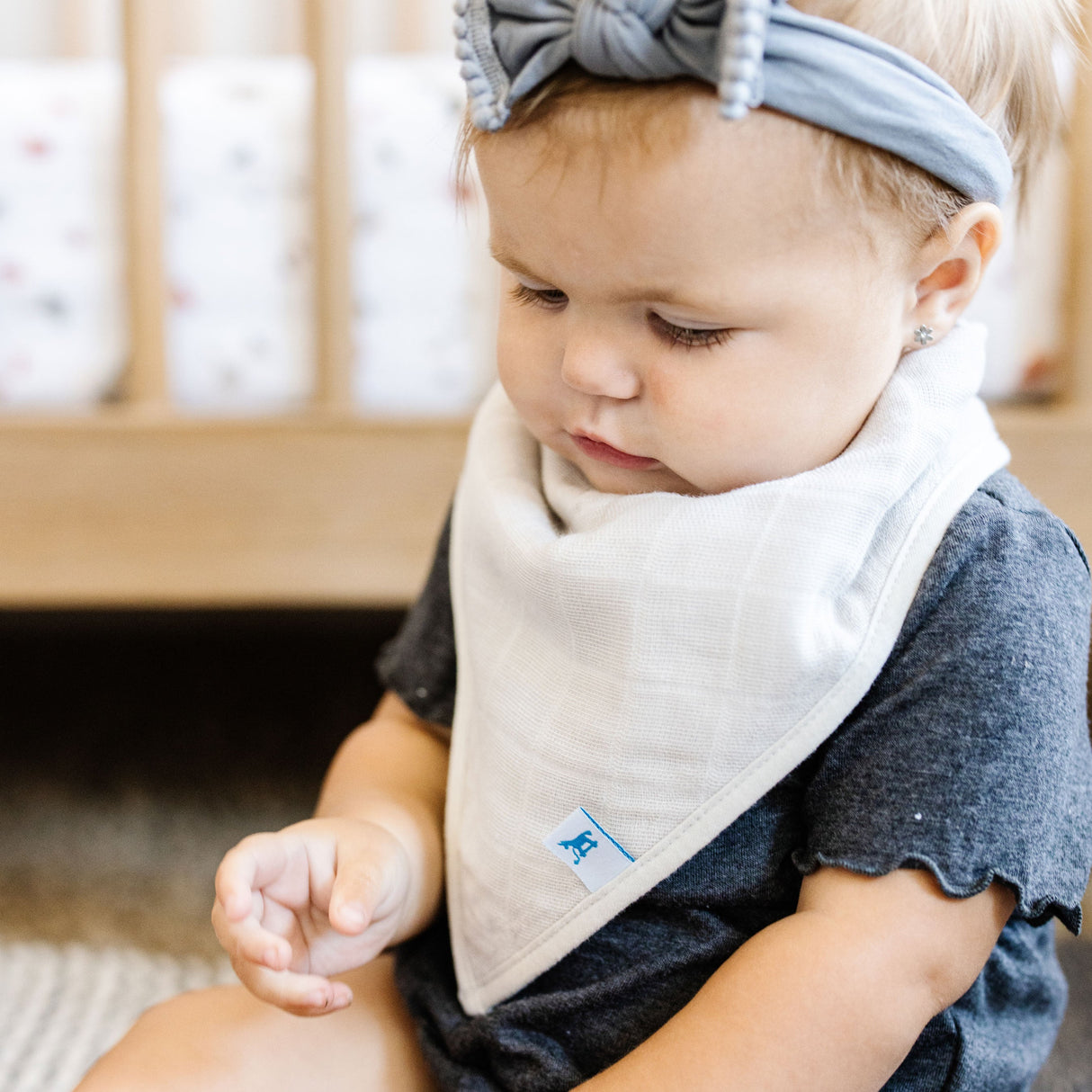 Cotton Muslin + Fleece Bandana Bib 4 Pack - Tropical Leaf - HoneyBug 
