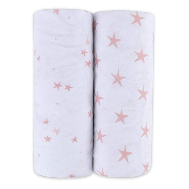 Changing Pad Cover | Cradle Sheet Set - Mauve Pink Stars - HoneyBug 