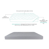 Quilted Waterproof Bassinet Sheet with Heat Protection - Grey - HoneyBug 