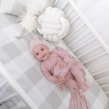 Crib Sheet - Grey Gingham - HoneyBug 