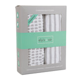 Waterproof Changing Pad Cover | Cradle Sheet Set - Taupe Stripes & Splash - HoneyBug 