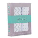 Changing Pad Cover | Cradle Sheet Set - Grey Chevron and Polka Dot - HoneyBug 