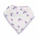 Blueberries and Flowers Lavender2 Pack Muslin & Terry Cloth Bib Set - HoneyBug 