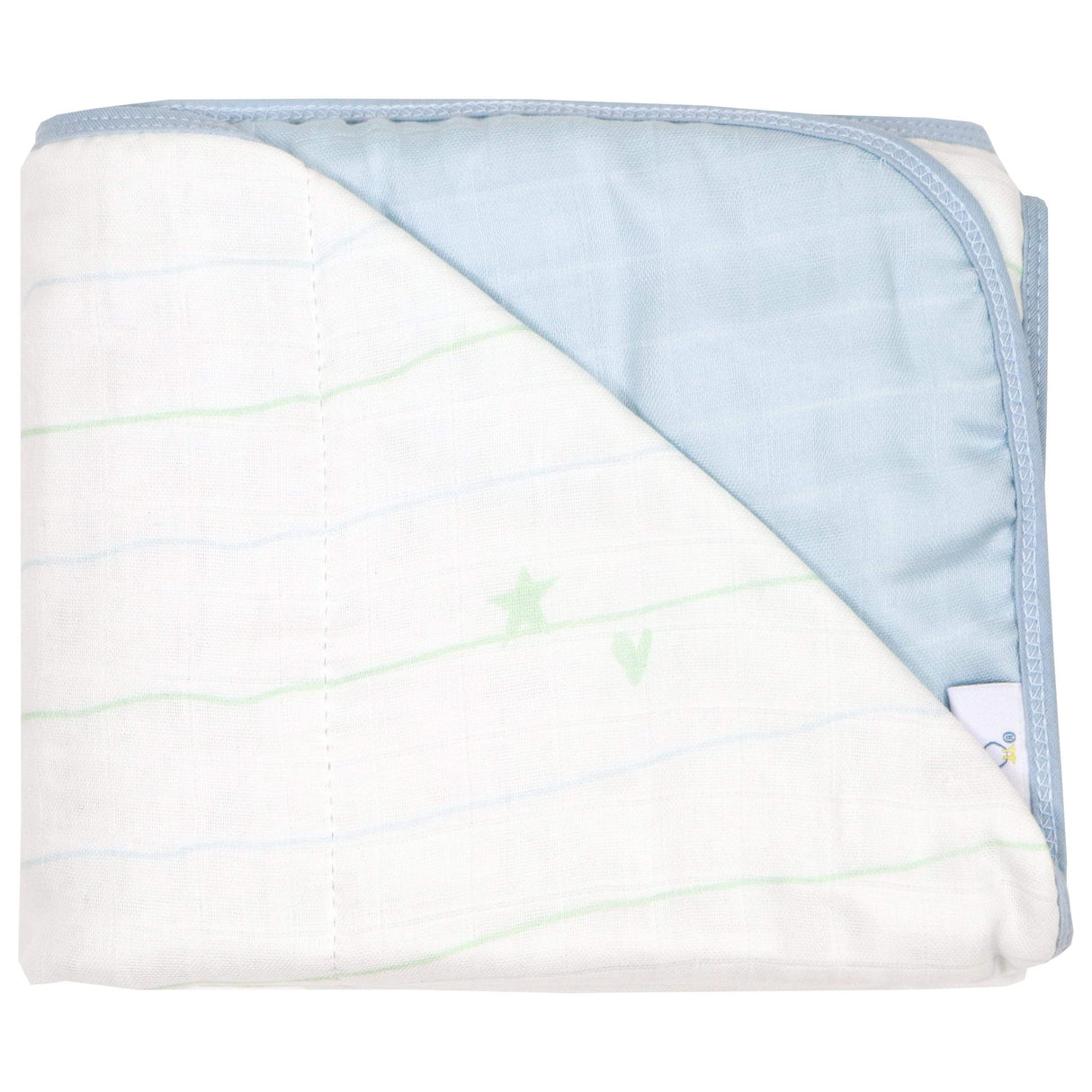 Mountain and Blue Oversized Bamboo Muslin Quilted Blanket - HoneyBug 