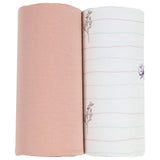 Flower and Pink 2 PK Swaddle Blanket - HoneyBug 