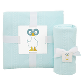 Mommy & Me Knit Blanket Set - Mint - HoneyBug 