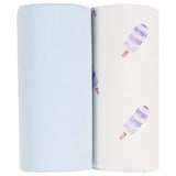 Blue Popsicle and Blue 2 Pack Swaddle Blanket - HoneyBug 