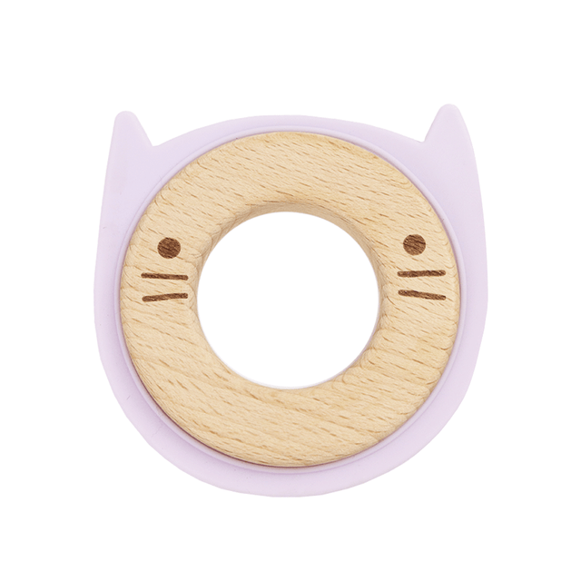 Lavender Animal Teether Wooden + Silicone - HoneyBug 