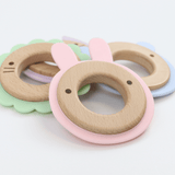Lavender Animal Teether Wooden + Silicone - HoneyBug 