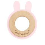 Pink Bunny Silcone + Wood Teether - HoneyBug 