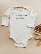 Grandma is My Bestie Organic Baby Bodysuit Long Sleeve - HoneyBug 