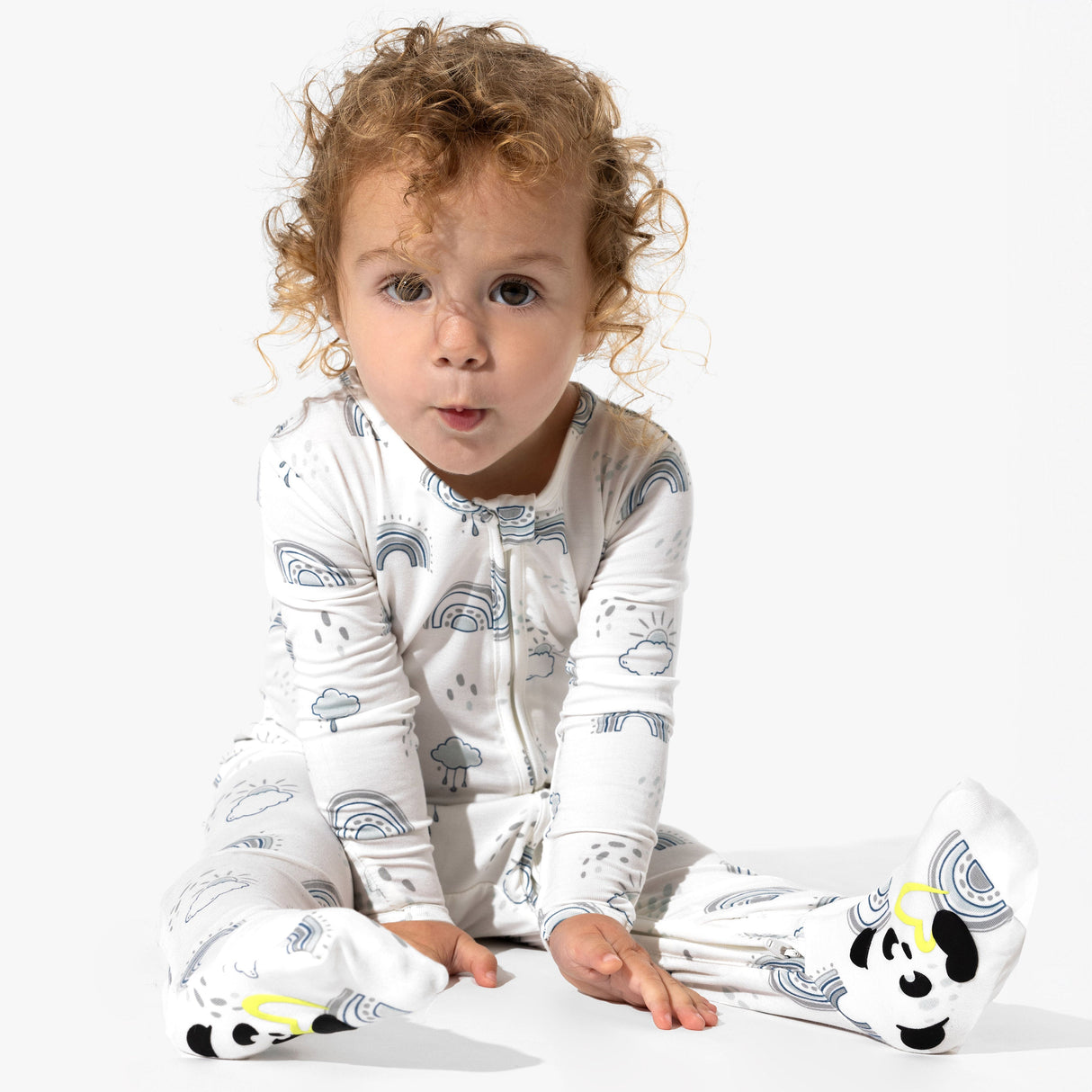 Grey Rainbows Bamboo Convertible Footie - HoneyBug 