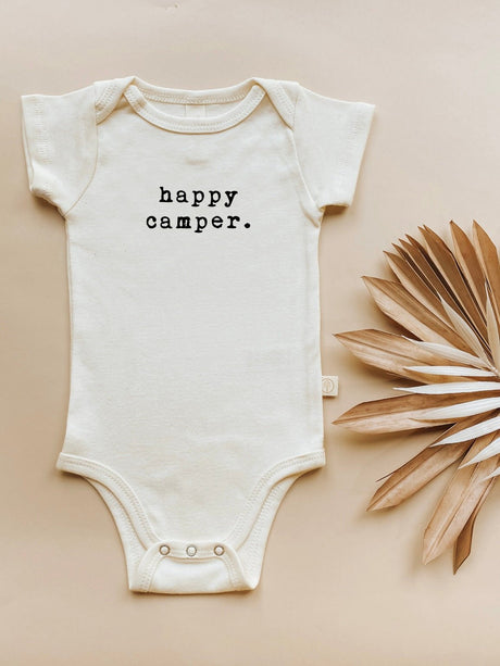 Happy Camper Organic Cotton Baby Bodysuit Short Sleeve - HoneyBug 
