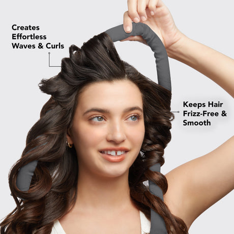 Heatless Hair Curler in Satin - Charcoal - HoneyBug 