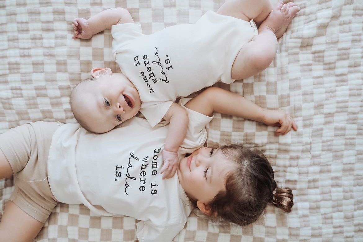 Home is Where Dada Is Organic Cotton Kids Tee Short Sleeve - HoneyBug 