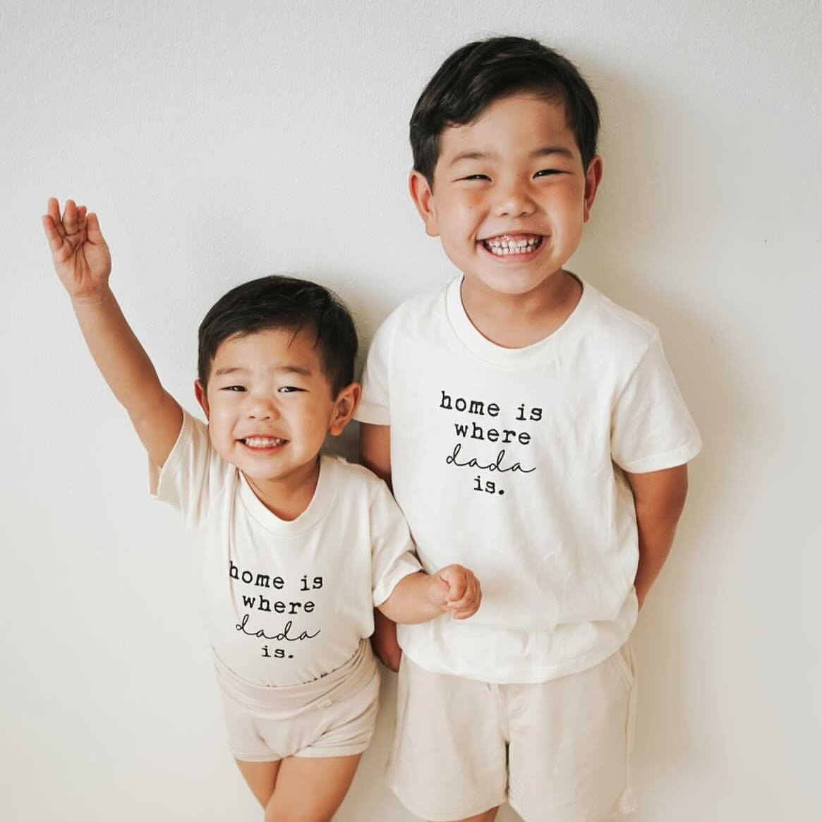 Home is Where Dada Is Organic Cotton Kids Tee Short Sleeve - HoneyBug 