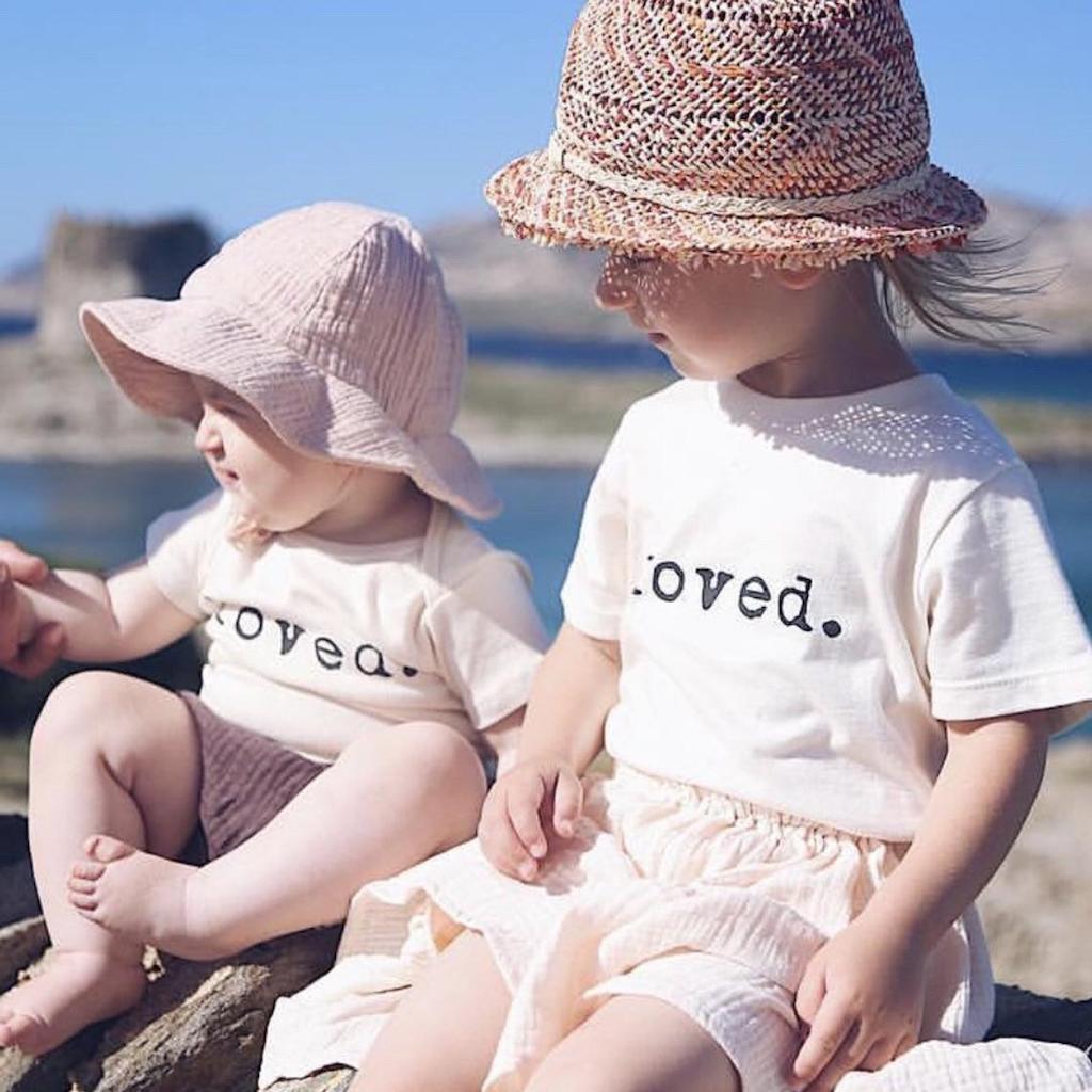 Loved. Organic Cotton Kids Tshirt Short Sleeve - HoneyBug 