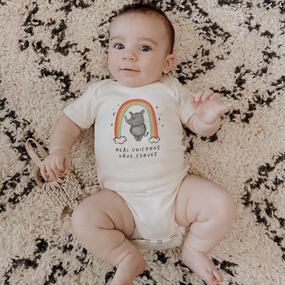 graphic bodysuit | unicorn curves - HoneyBug 