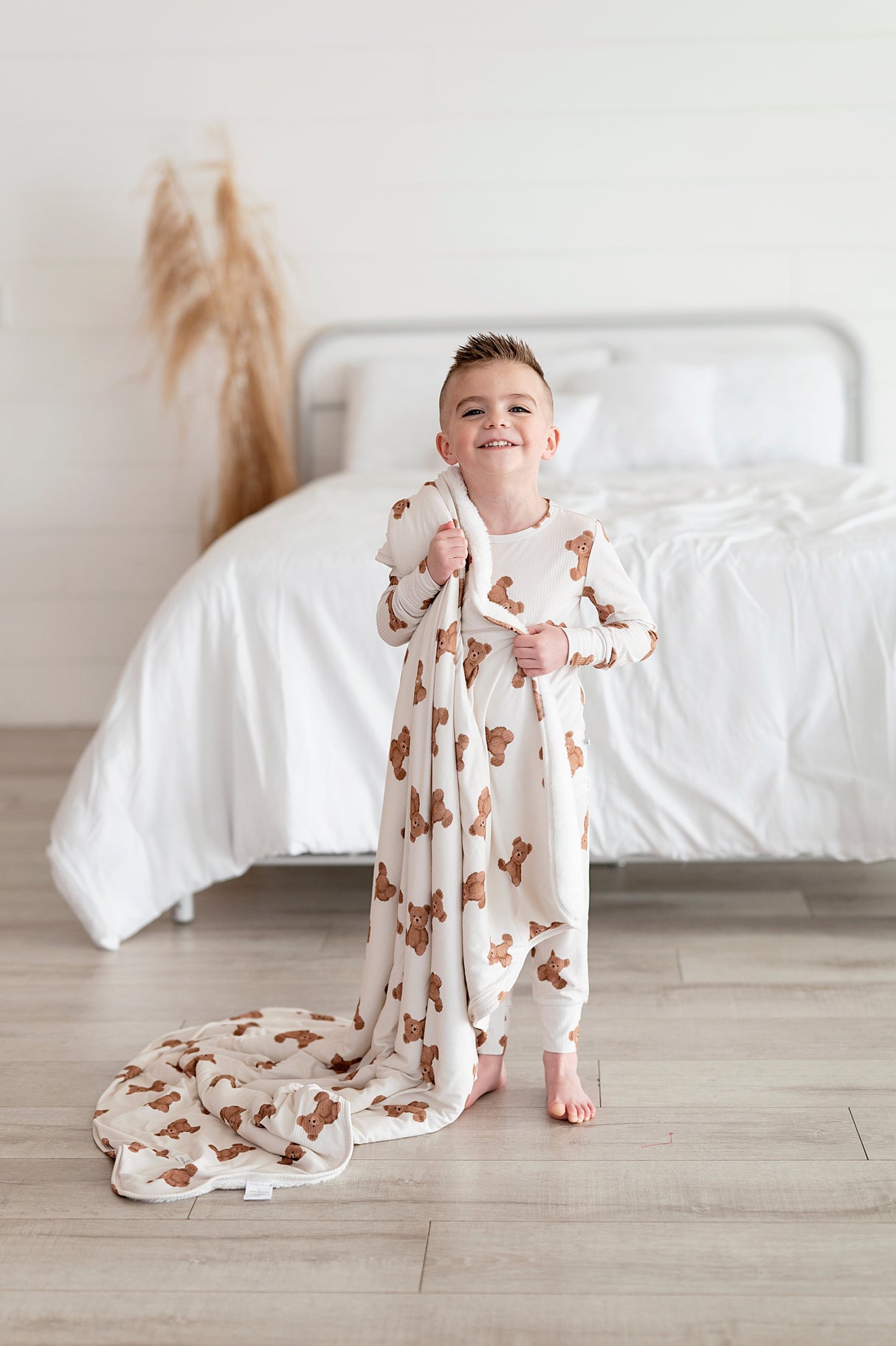 Ribbed Bear Two-Piece Long Set - HoneyBug 