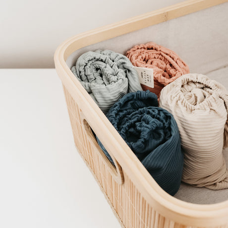 Moss Green Ribbed Changing Pad Cover