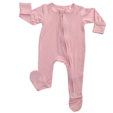 Bubble Gum Pink Zippered Footie